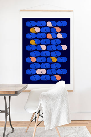 Showmemars Blue modern pattern Art Print And Hanger