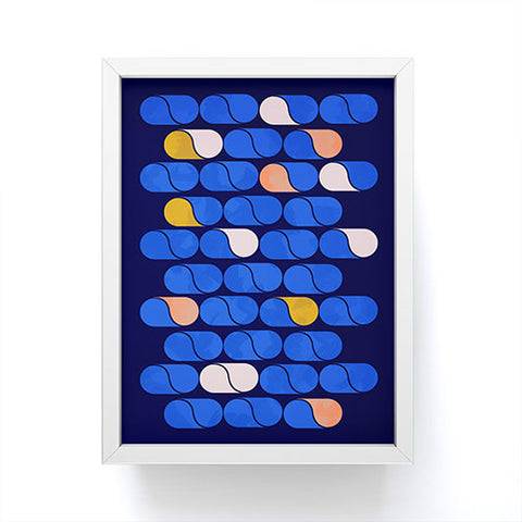 Showmemars Blue modern pattern Framed Mini Art Print