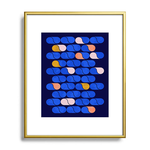 Showmemars Blue modern pattern Metal Framed Art Print