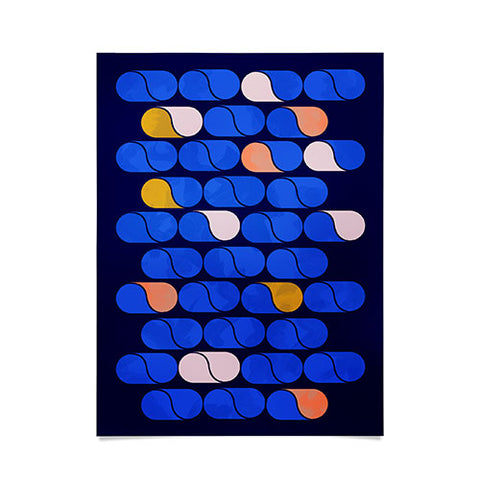 Showmemars Blue modern pattern Poster