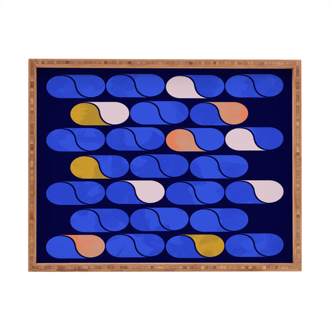 Showmemars Blue modern pattern Rectangular Tray