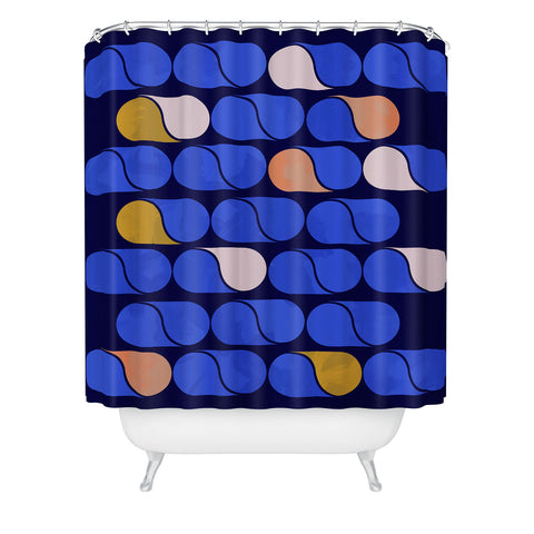 Showmemars Blue modern pattern Shower Curtain
