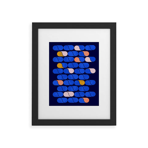 Showmemars Blue modern pattern Framed Art Print