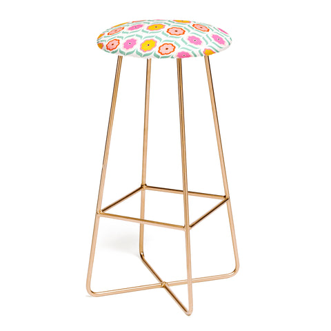 Showmemars Bright Retro Geometric Pattern Bar Stool
