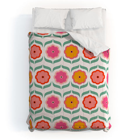 Showmemars Bright Retro Geometric Pattern Comforter
