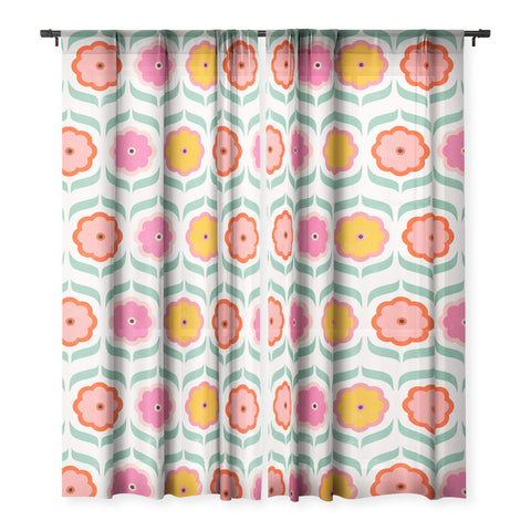 Showmemars Bright Retro Geometric Pattern Sheer Non Repeat