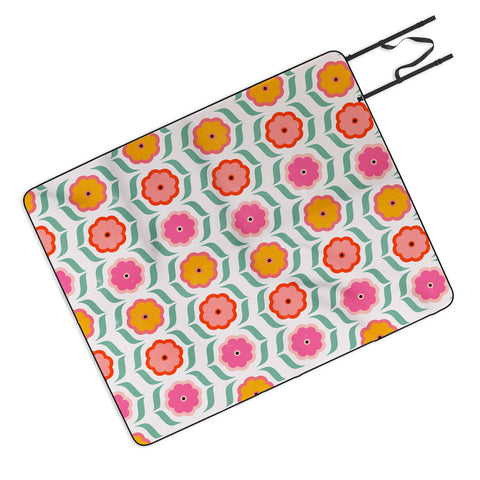 Showmemars Bright Retro Geometric Pattern Picnic Blanket