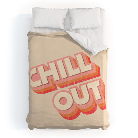 Showmemars CHILL OUT TYPOGRAPHY Duvet Cover
