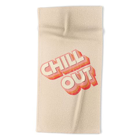 Showmemars CHILL OUT TYPOGRAPHY Beach Towel