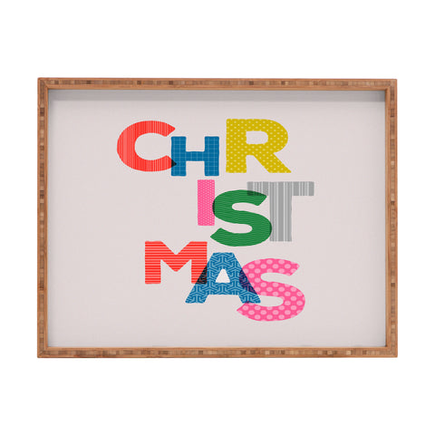 Showmemars Christmas colorful typography Rectangular Tray