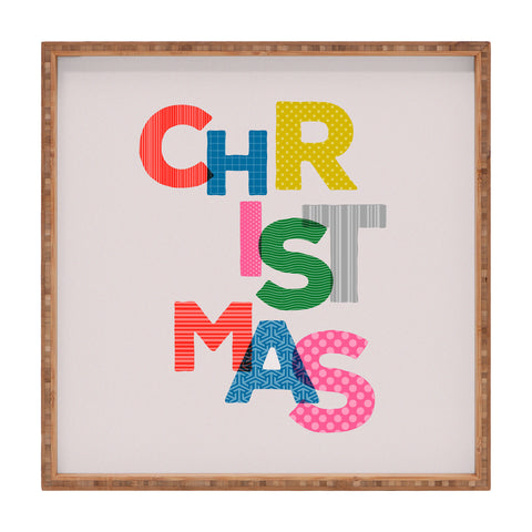 Showmemars Christmas colorful typography Square Tray