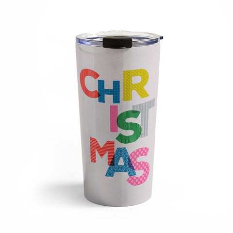 Showmemars Christmas colorful typography Travel Mug