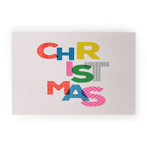 Showmemars Christmas colorful typography Welcome Mat