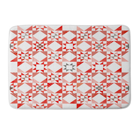 Showmemars Christmas Quilt pattern no1 Memory Foam Bath Mat