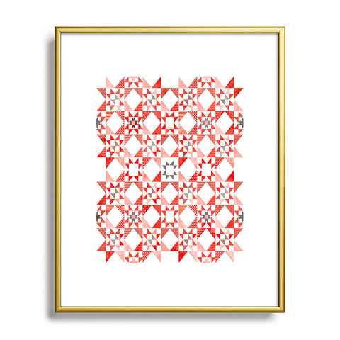 Showmemars Christmas Quilt pattern no1 Metal Framed Art Print