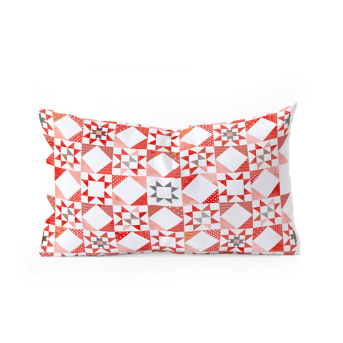 Showmemars Christmas Quilt pattern no1 Oblong Throw Pillow