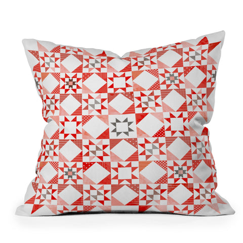 Showmemars Christmas Quilt pattern no1 Throw Pillow