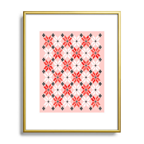 Showmemars Christmas Quilt pattern no2 Metal Framed Art Print