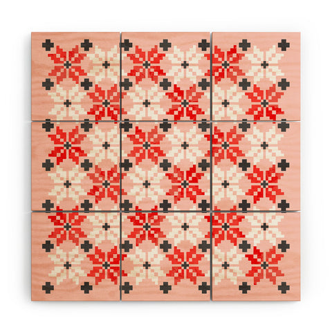 Showmemars Christmas Quilt pattern no2 Wood Wall Mural