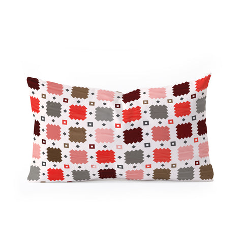 Showmemars Christmas Quilt pattern no3 Oblong Throw Pillow