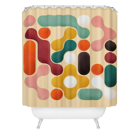 Showmemars Color pops mid century style Shower Curtain