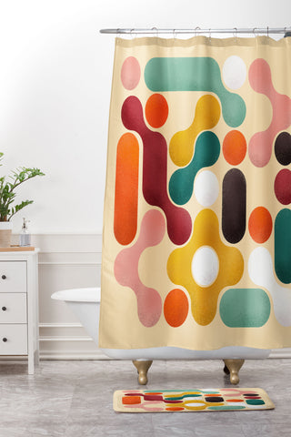 Showmemars Color pops mid century style Shower Curtain And Mat