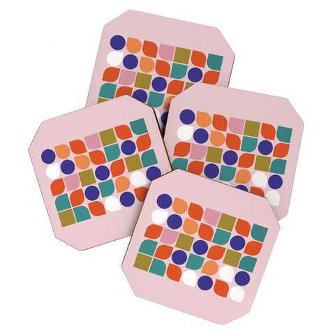 Showmemars Colorful Geometry Coaster Set