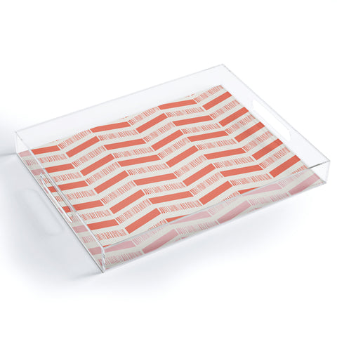 Showmemars coral lines pattern Acrylic Tray
