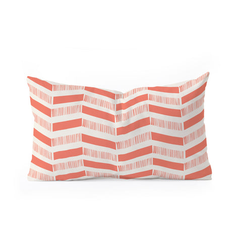 Showmemars coral lines pattern Oblong Throw Pillow