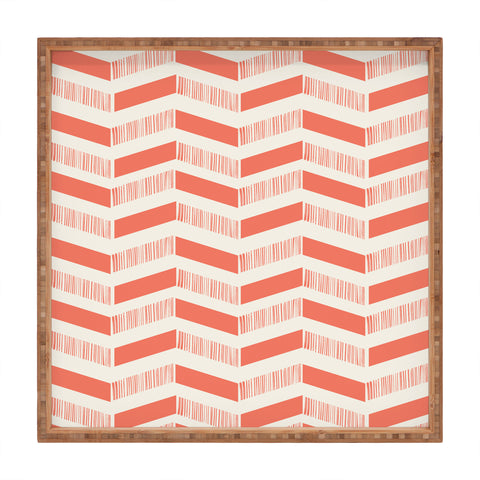 Showmemars coral lines pattern Square Tray