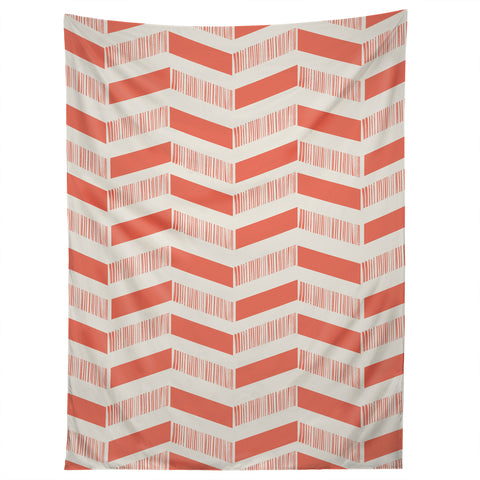 Showmemars coral lines pattern Tapestry
