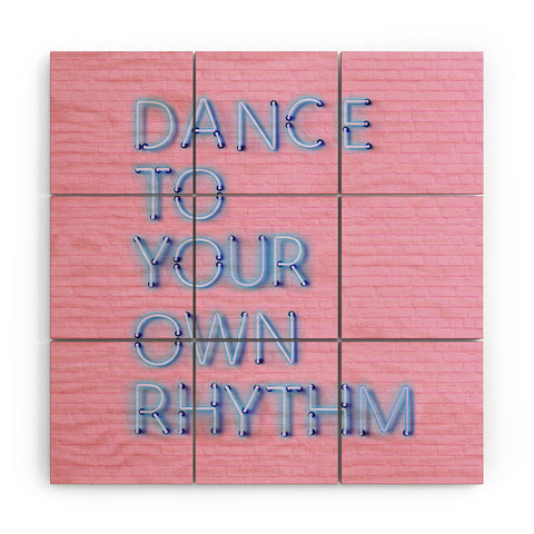 Showmemars DANCE TO YOUR OWN RHYTHM blue Wood Wall Mural