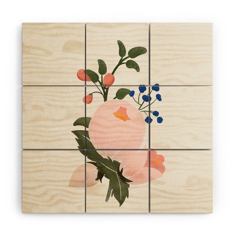 Showmemars Delicate florals no2 Wood Wall Mural