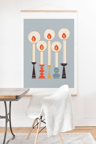Showmemars Festive Candles Art Print And Hanger