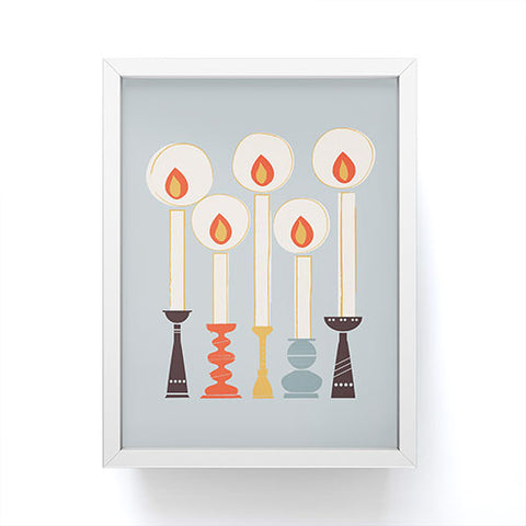 Showmemars Festive Candles Framed Mini Art Print