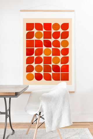 Showmemars Fun Geometry Midcentury abstr Art Print And Hanger