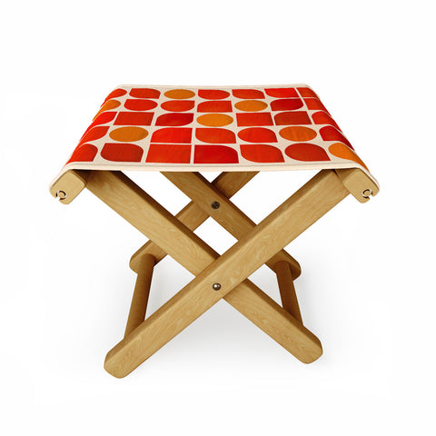 Showmemars Fun Geometry Midcentury abstr Folding Stool