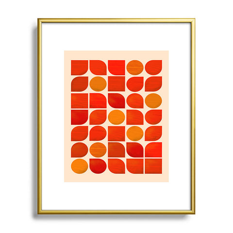 Showmemars Fun Geometry Midcentury abstr Metal Framed Art Print