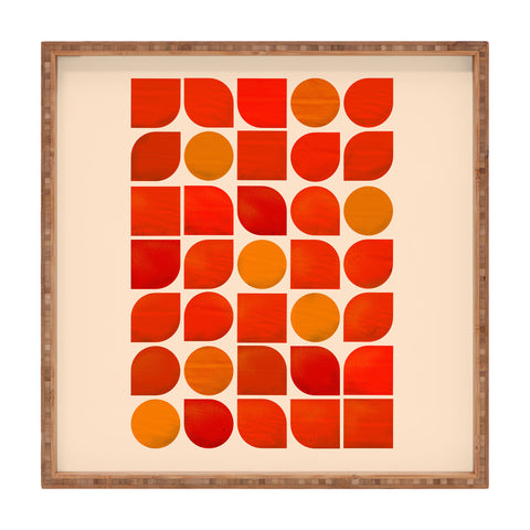 Showmemars Fun Geometry Midcentury abstr Square Tray