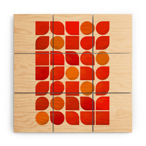 Showmemars Fun Geometry Midcentury abstr Wood Wall Mural