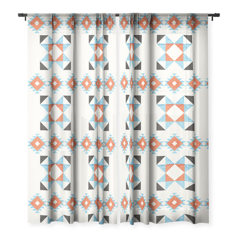 Showmemars geometry navajo pattern no2 Sheer Window Curtain