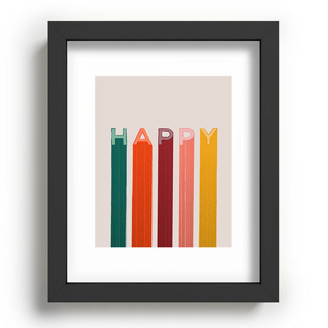 Showmemars Happy Letters in Retro Colors Recessed Framing Rectangle