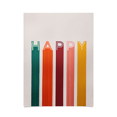 Showmemars Happy Letters in Retro Colors Poster