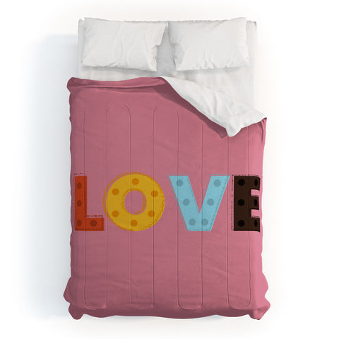 Showmemars happy LOVE typography Comforter