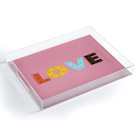 Showmemars happy LOVE typography Acrylic Tray