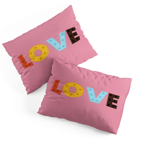 Showmemars happy LOVE typography Pillow Shams