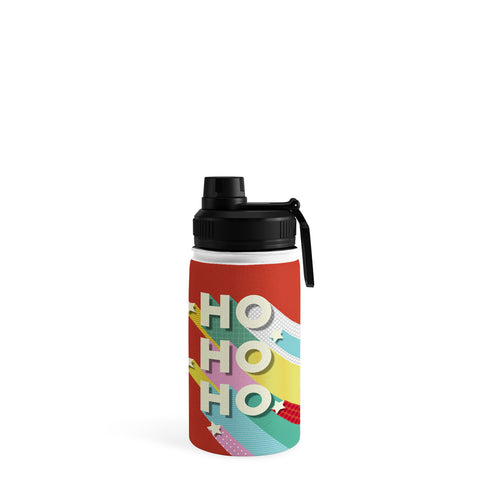 Showmemars Ho Ho Ho Christmas typography Water Bottle