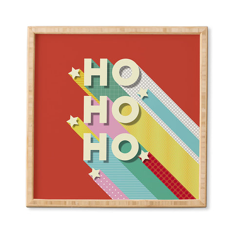 Showmemars Ho Ho Ho Christmas typography Framed Wall Art