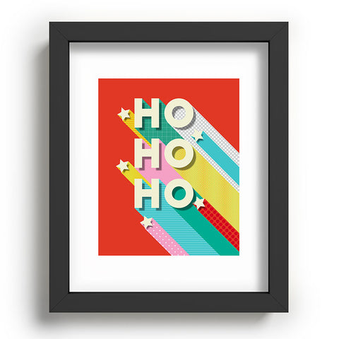 Showmemars Ho Ho Ho Christmas typography Recessed Framing Rectangle