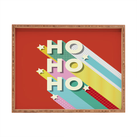Showmemars Ho Ho Ho Christmas typography Rectangular Tray